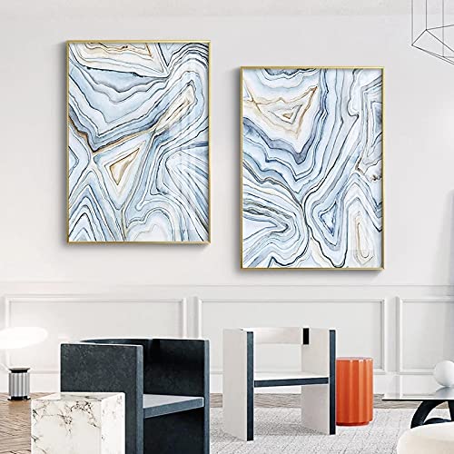 Oeuvre d'art marbre nordique abstrait pour décoration moderne chic - 4