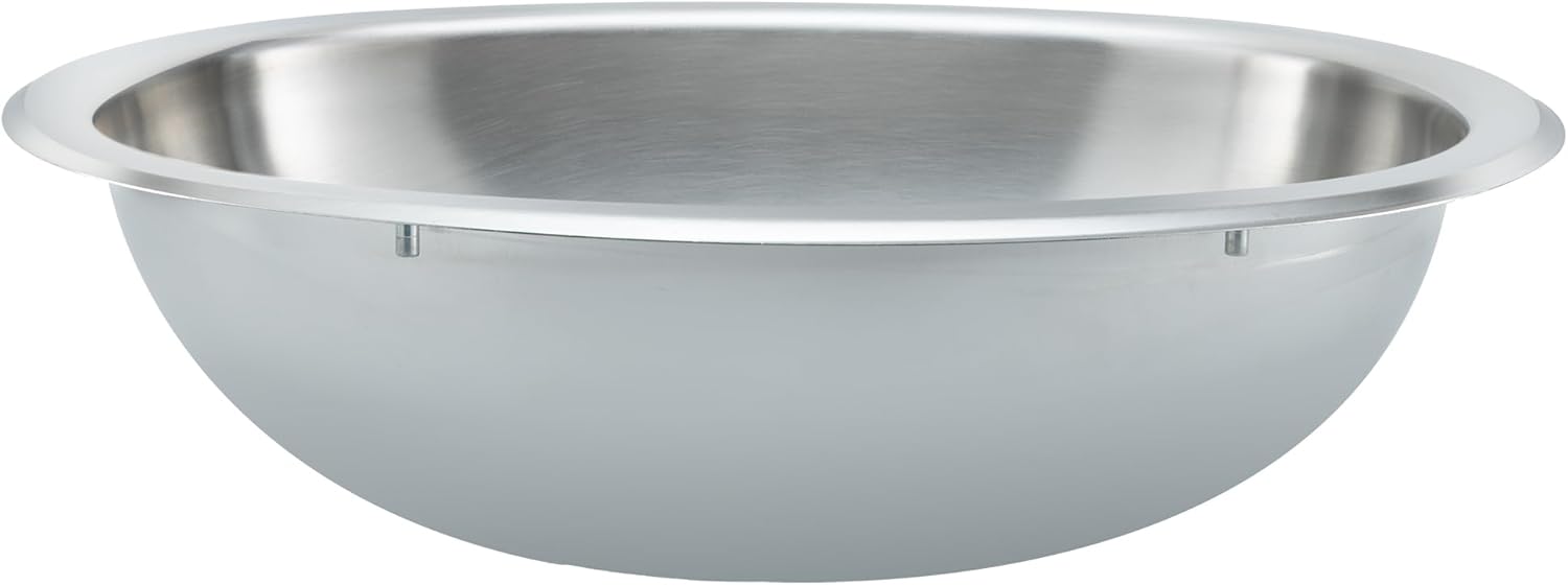 RecPro RV Stainless Steel Bathroom Sink 17" x 12" | Small Oval Drop-In Lavatory Basin | Brushed Finish, Durable, Rust & Corrosion Resistant | 2" Drain