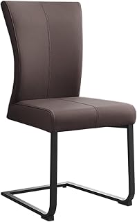 Freischwinger SAMSON - 58cm - taupe - Echtleder Metallrahmen Komfortgriff | pflegeleicht, langlebig, Design, Industrial, stabiles Gestell, hohe Belastbarkeit
