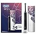 Produktbild Oral-B PRO 3 3500 Elektrische Zahnbürste/Electric Toothbrush, mit 3 Putzmodi und visueller 360° Andruckkontrolle für Zahnpflege, Reiseetui floral, Geschenk Mann/Frau, Designed by Braun, schwarz