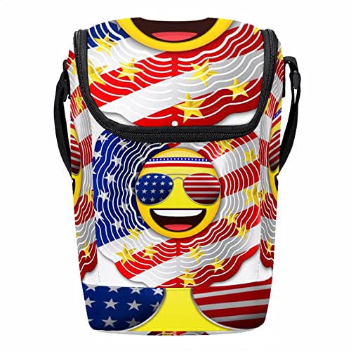 Bolsa de almuerzo con bandera estadounidense lonchera resistente de diseño funcional 2