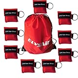 CPR facial máscaras 100 PCS CPR máscaras faciales Unidireccionales de rescate de válvula de válvula de boca Kits de emergencia Kits de llavero para primeros auxilios o entrenamiento