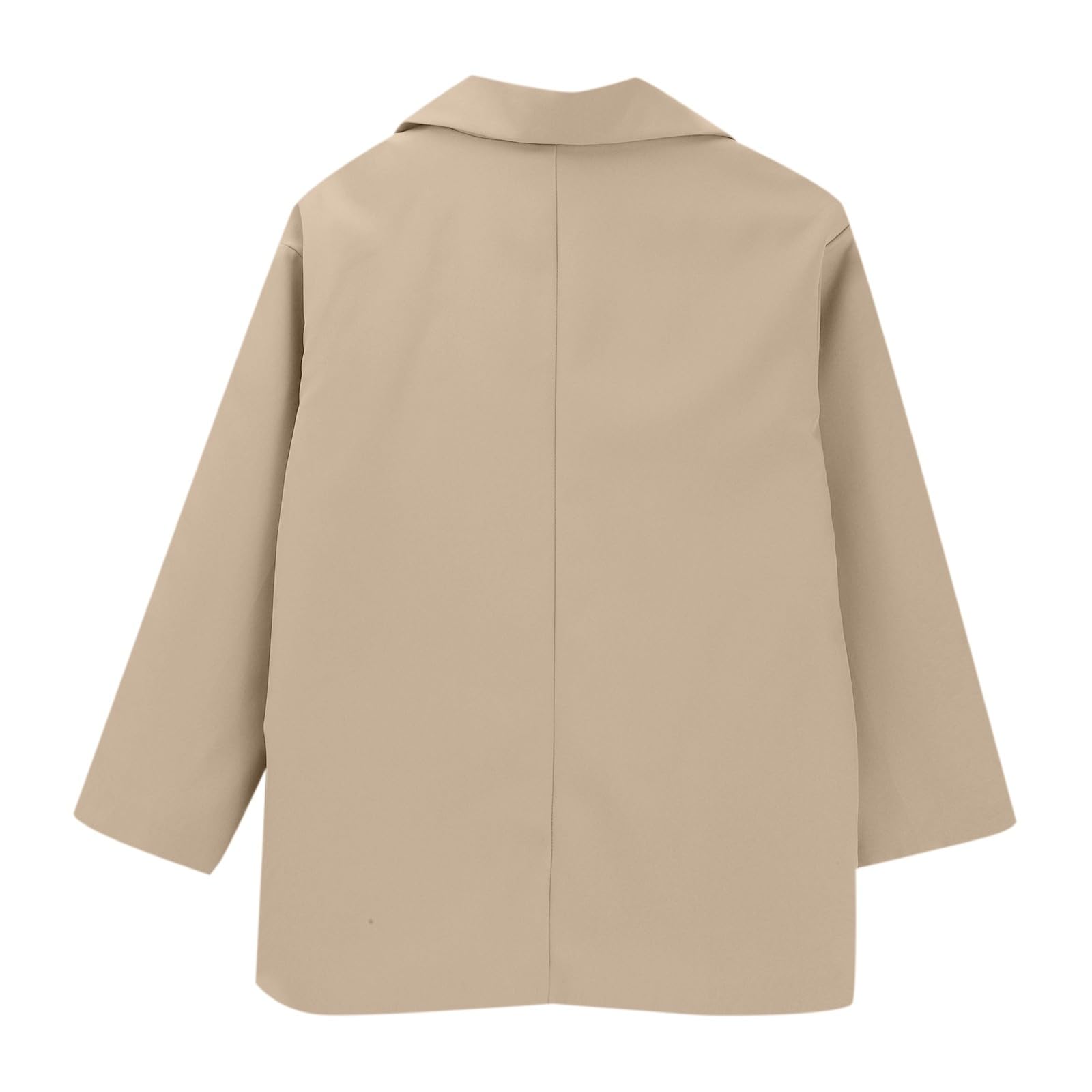 Blazer élégant pour femme - Longue veste blazer ouverte sur le devant - Col revers - Blazer long - Pour le travail, le bureau - Veste de transition - Tenue d'affaires - Veste de loisirs confortable