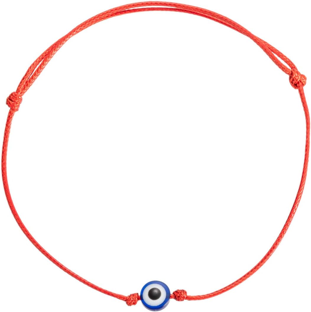 kelistom Evil Eye Anklet Bracelet for Women Men Handmade Simple String Waterproof Ankle Bracelets for Women Minimalist Jewelry Adjustable