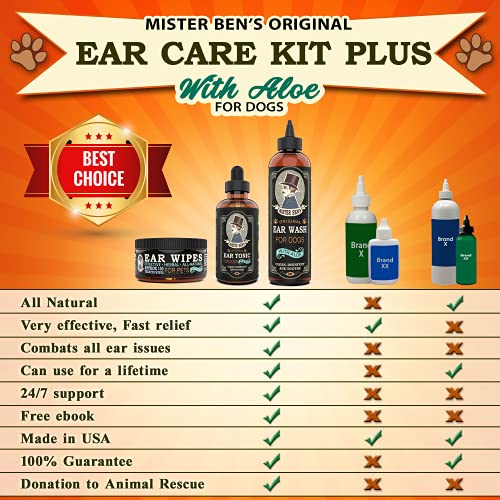 MISTER BEN'S Original Dog Ear Cleaner Kit Natural, Effective Dog Ear