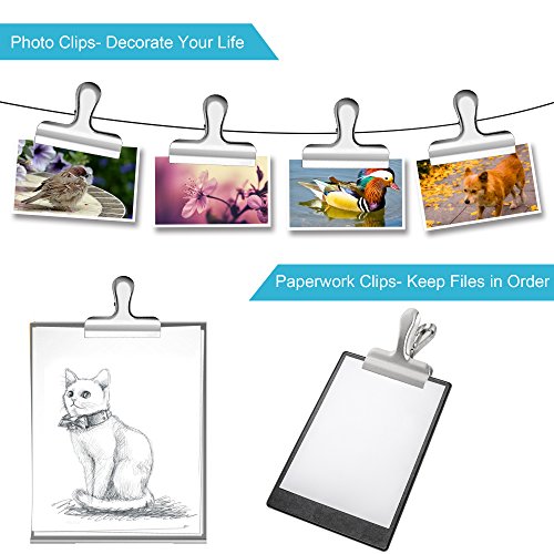 10PCS Wide Metal Chip Clips 3 Inch, Snack Food Bag Sealing Clips, Stainless Steel Paper Clamps Heavy Duty for Kitchen Food Packages and Office - Thumbnail 6