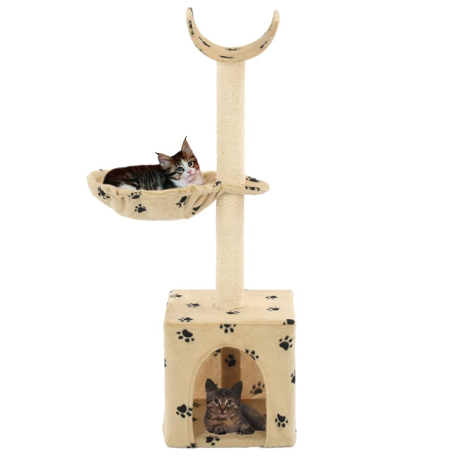 ShGaxin Rascador para Gatos Poste de sisal, Arbol para Gatos, Gatos Accesorios, Arranhador para Gatos, Arbol Rascador Gatos, 105 cm Huellas Beige