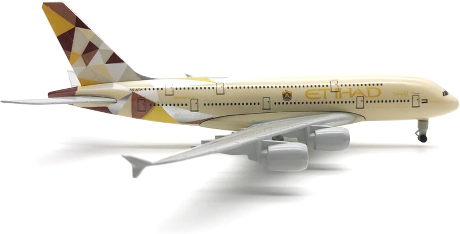 20cm Diecast Alloy 1/300 Scale Etihad Airlines A380 Finished Simulation Model New