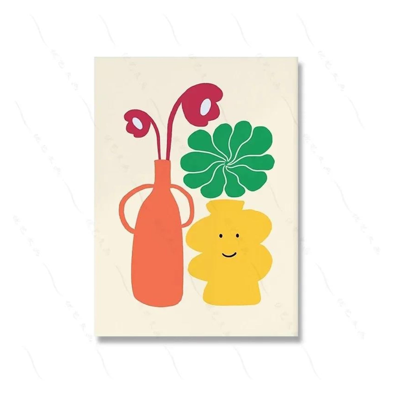 Impression sur toile pour embellir un mur vide, affiche florale vintage funky 30x40