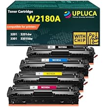 with Chip 218A W2180A Toner Cartridge Replacement for HP W2180A W2181A W2182A W2183A Toner Cartridge Works for HP Color Laserjet Pro 3201 3201dw MFP 3301 3301fdw 3301cdw Printers 4-Pack,BCMY