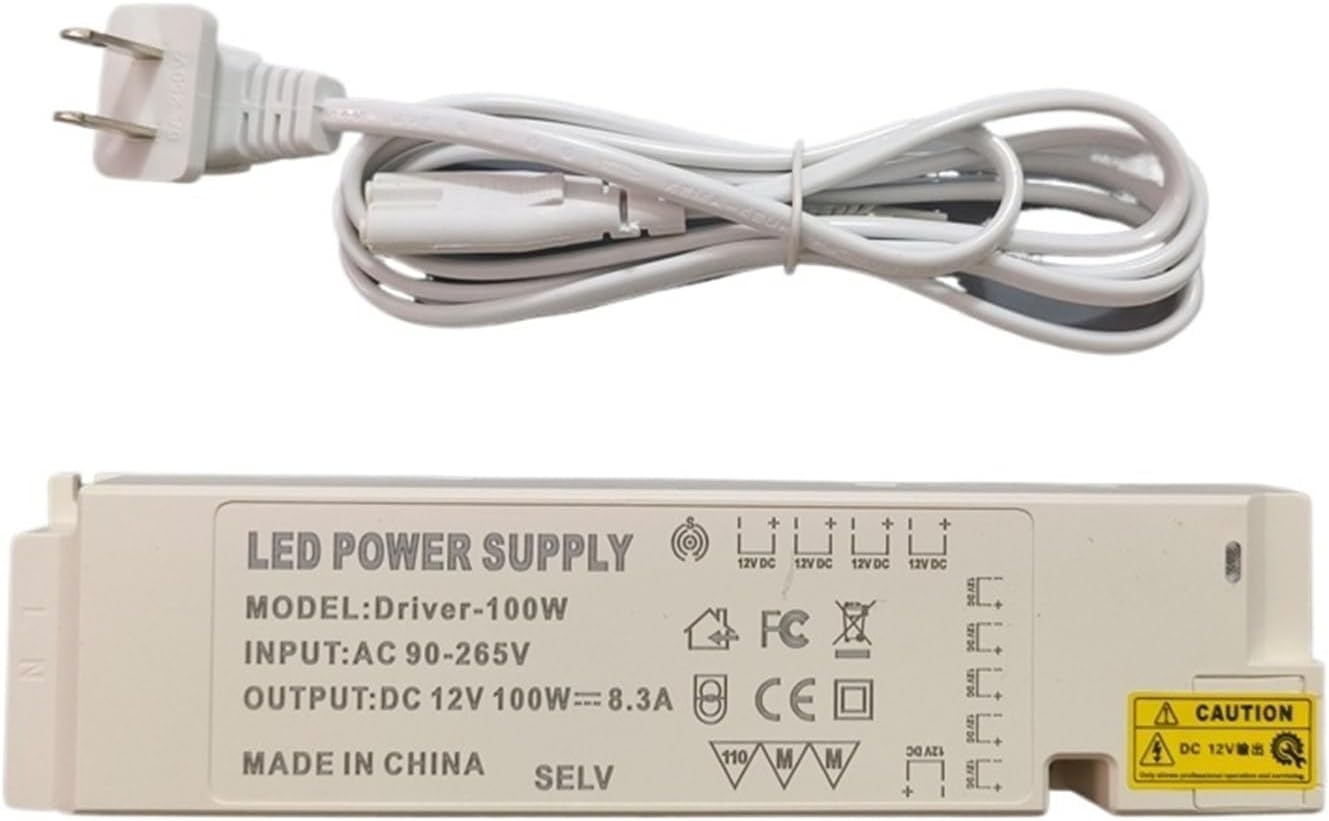 Wardrobe Cabinet LED Light Dedicated Power Supply Controller Transformer Drive Ballast 12V Interface(12V-60W-5A-Long Strip Style)