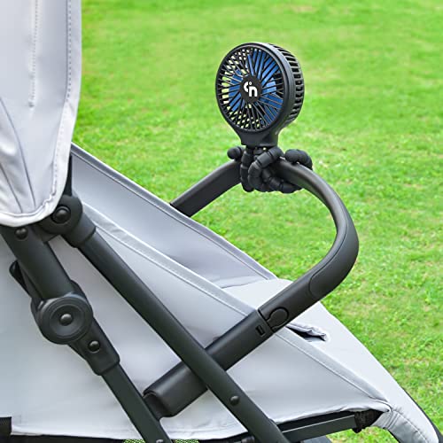 Wihoo Mini Handheld Stroller Fan,Personal Portable Fan Car Seat Baby Fan With Flexible Tripod Fix On Stroller,Usb Or Battery Operated Desk Fan Adjustable 3 Speeds For Travel Treadmill Golf Cart #TOP4