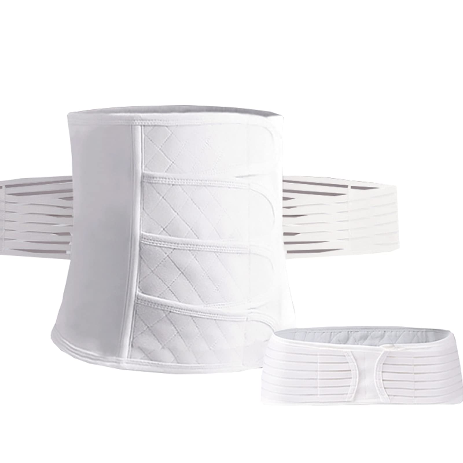 2 en 1 Soporte posparto Recuperación Vientre Envoltura Cintura Pelvis Posparto Vientre Binder C Sección Cinturón Postnatal Recuperación Soporte Banda Postnatal Abdominal Binder,M,Blanco