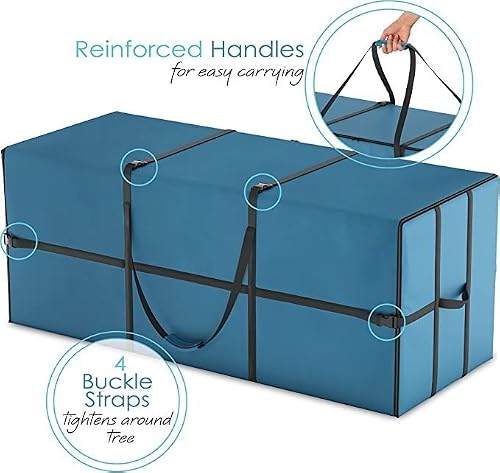 Hearth & Harbor Christmas Tree Storage Bag 9' – Waterproof Christmas Tree Storage Box Made Of 600D Oxford Material – Christmas Tree Bag With Handles & Special Wide Opening, Blue (Vcn-Hhhs13-Fbm-New) #TOP1