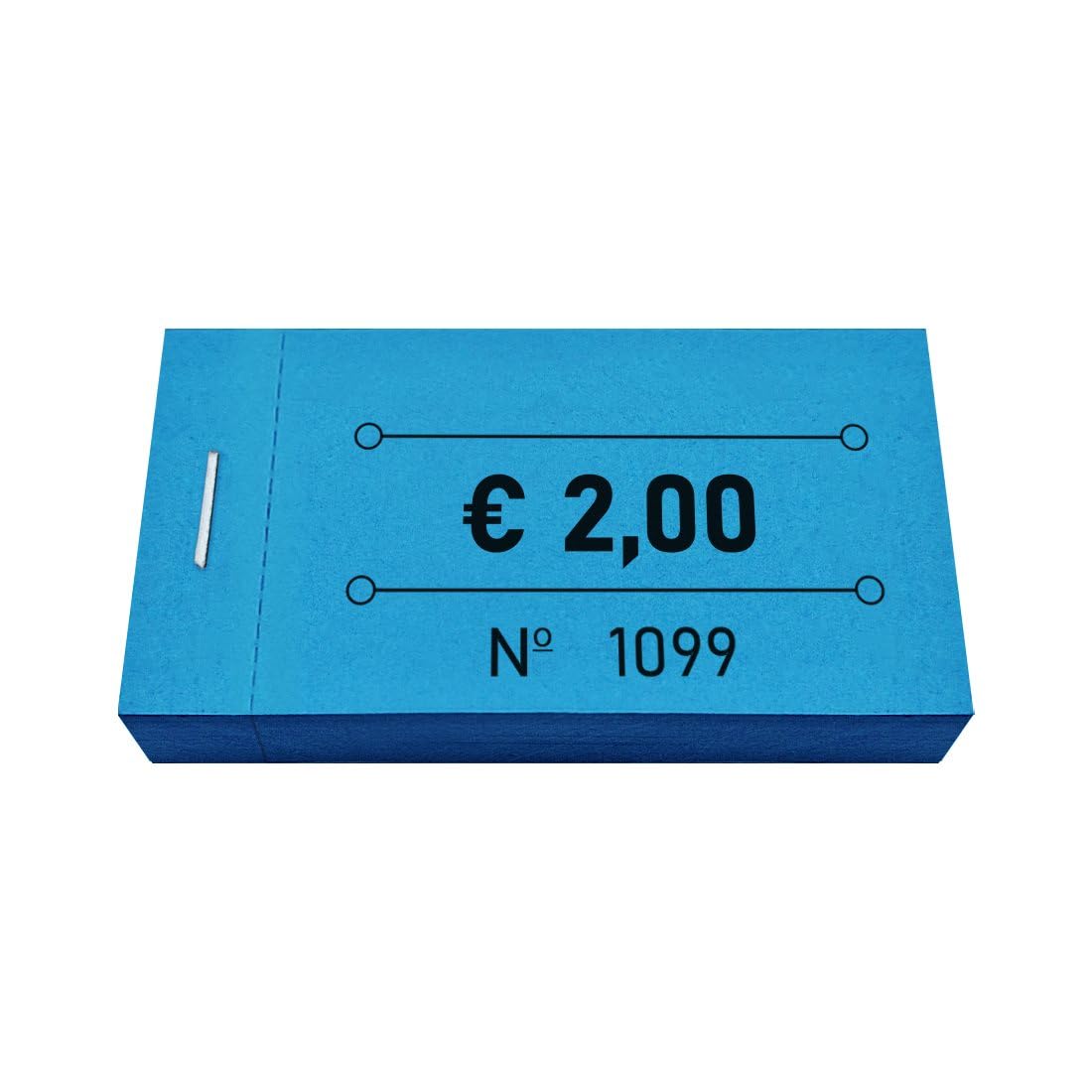 CombiCraft carnet de tickets 2,00 € en bleu, 250 tickets, avec numérotation, 50 x 30 mm, faciles à déchirer, pour tout type d'événement