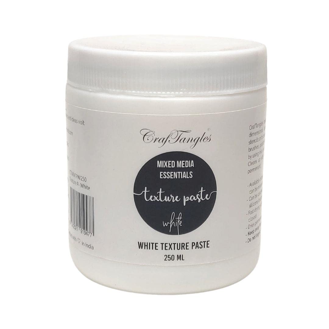 CrafTangles Texture Acrylic Paste - White (250 ml), For Art and Craft, Non Toxic, Made in India, Artist Grade, Add Texture...