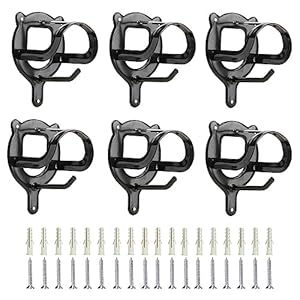 6 Counts Horse Bridle Rack Bridle Bracket Bridle Hooks Metal Halter Hanger with Tubes and Screws for Horse Barn Supplies,Black