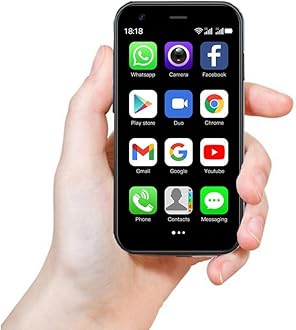 IBOZOU Mini 3G Smartphone Unlocked, 3.0" HD Android Dual Sim Quad Core Face ID Mini Premium Child Small Cell Phone World's Smallest Student Pocket Cellphone, 2+16GB Black