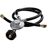 GASPRO 2FT Low Pressure Double Hose Propane Regulator for QCC1/Type1 Propane Tank and Most LP Gas Grill and Propane Appliance - Horizontal