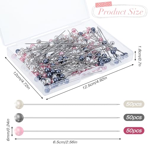 150Pcs Corsage Boutonniere Pins Sewing Pins Flower Bouquet Accessories Straight Pins Wedding Bouquet Pins for Crafts Jewelry Making DIY Fabric Wedding Flower Decorations - Thumbnail 2