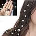 3 PCS Women Crystal Flower Long Hair Decorative Headdress Hair Extensions with Comb Invisible Streamline Hairpin Hair Accessories (White)