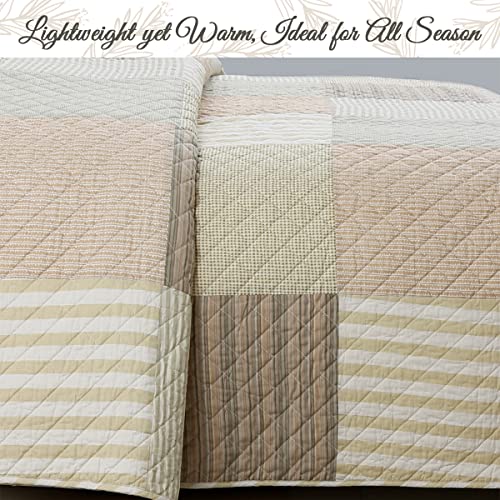 image for Cozy Line Home Fashions 100% Cotton Reversible Quilt Bedding Set, Clas