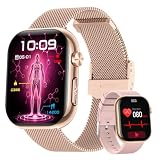 Reloj Inteligente Mujer, ECG, VFC, 30s Micro Chequeo, Ciclo Menstrual, Oro