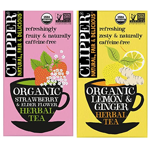 Clipper Tea Organic Tea - Strawberry And Elder Flower & Lemon And Ginger #TOP27