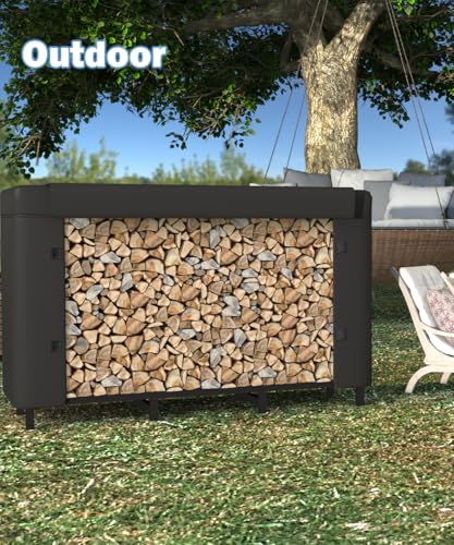 Tikimilor 4Ft Firewood Rack Holder With Cover thumb #5