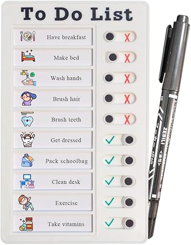 Miniatura 8 de Tabla de tareas de 2 piezas para niños, múltiples herramientas para niños, lista de verificación, tabla de verificación, calendario de rutina (Mis