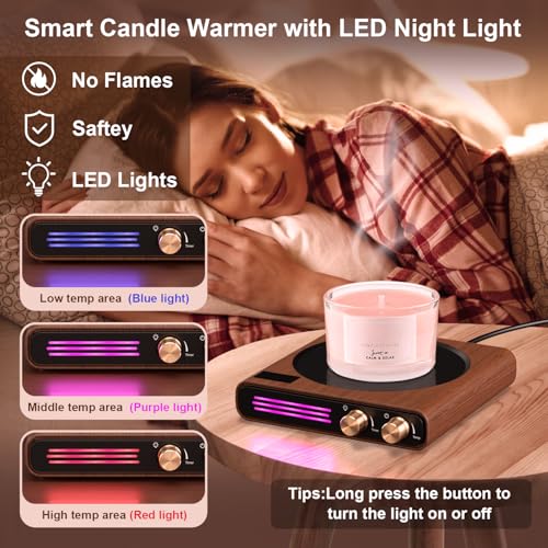Image of CEROBEAR Retro Coffee Mug Warmer for Desk, 50W Fast Heating Cup Warmer | Candle Warmer with 9 Temp Settings, Large Heating Plate, LED Lights,1-9H Timer, Auto Shut-Off & Memory Function, Coffee Gifts