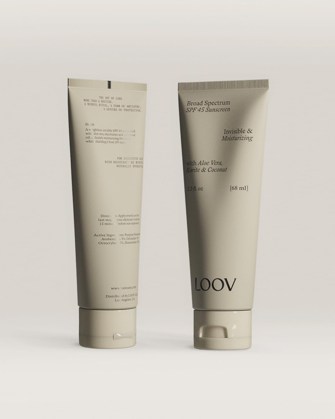 Loov Shield Invisible SPF 45 Face Sunscreen, Fragrance-Free, Lightweight, Water Resistant 80 Minutes, Sensitive Skin, 2.3 Fl Oz