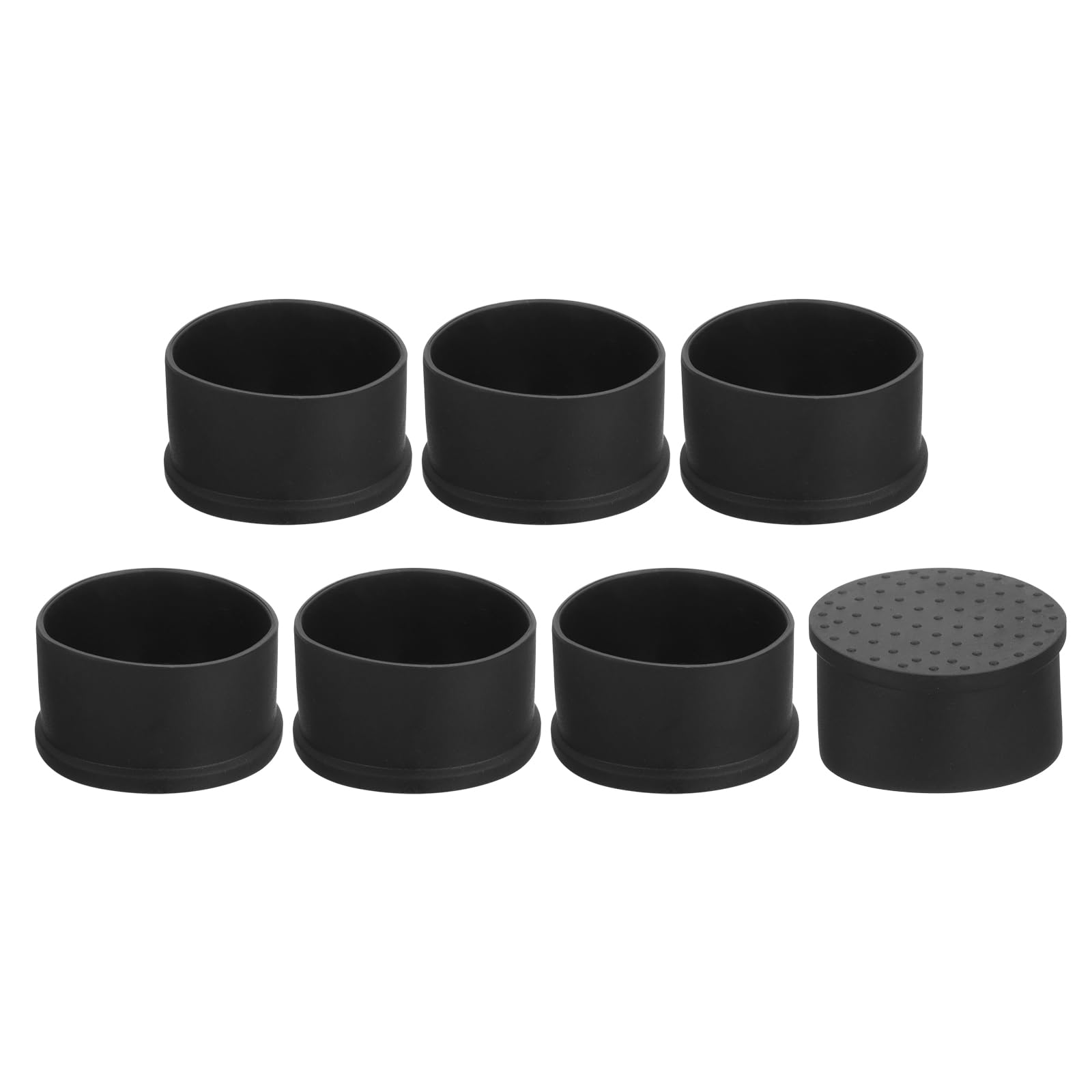 Photo 1 of uxcell 7Pcs Chair Leg Caps, Fit OD 50mm (2 Inch) Non-Marking PVC Chair Leg Tips Non-Slip Chair Leg Floor Protectors Round Table Covers End Caps for Furniture, Black