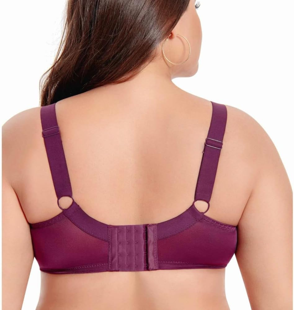 Push Up Bra Comfort & Support. Three-Section Cup, Side Frame, Underwire Banded Stretch Lace Plus Size Bras - Image 2