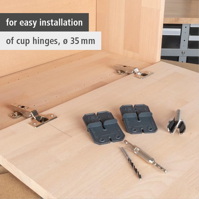 wolfcraft Boorset voor scharniergaten, Ø 35 mm, 5-dlg. I 4656000 I Voor een eenvoudige montage van inboorscharnieren, Ø 35 mm - Afbeelding 4