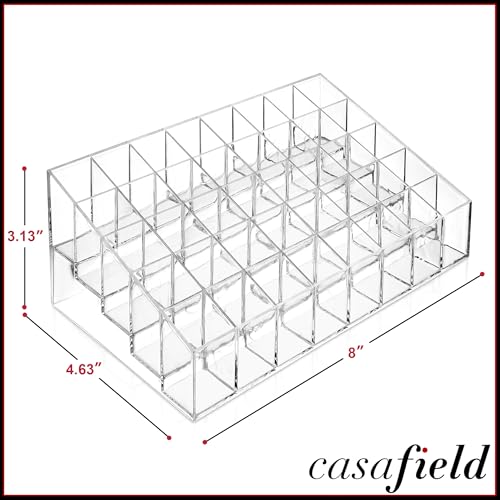 Casafield 40 Slot Acrylic Lipstick & Makeup Organizer - Cosmetic Display Case - Clear3