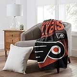 NORTHWEST Officially Licensed Philadelphia Flyers NHL Team Throw Blanket 60″×80″ – Oversized Licensed Microfiber Throw with Hockey Logos for Fans, Game Day Rooms & Cozy Living