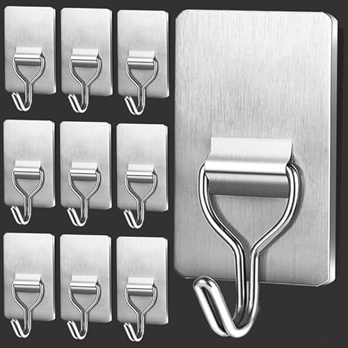 10 Pieces Wall Hooks Keys Holder Organizer Wall Mounted Home Improvement Towel Coat Hooks for Door Coat Keys Towel Bathroom