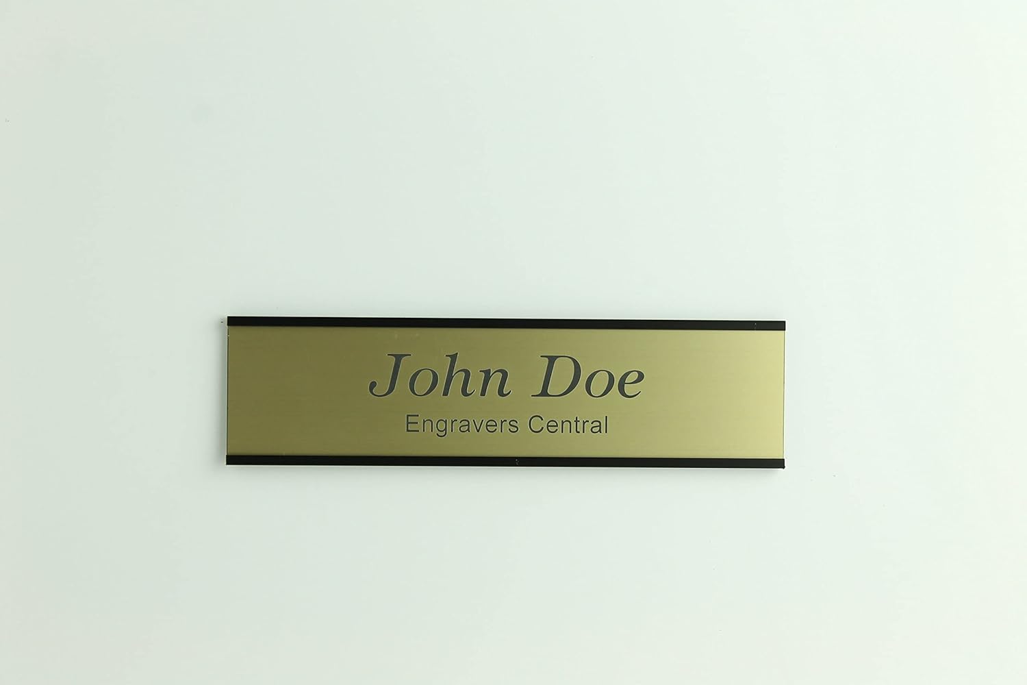 Personalized Name Plate with Wall or Office Desk Holder - 2x8 - Customize (Gold/Black Letters)