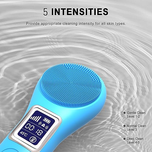 UMICKOO Esfoliante Facial de Silicone, Escova de Limpeza Facial Recarregável com Tela Lcd para Homen