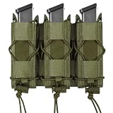 Molle Triple Tactical Magazine Holster,Universal Triple Stack Mag Pouch for 9mm/.40 Calibers 45acp...
