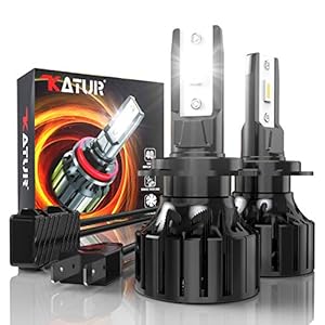KATUR H7 LED Headlight Bulb, 80W 16000LM 6000K Cool White 400% Brightness Super Bright 360 Degree Adjustable Beam Angle…