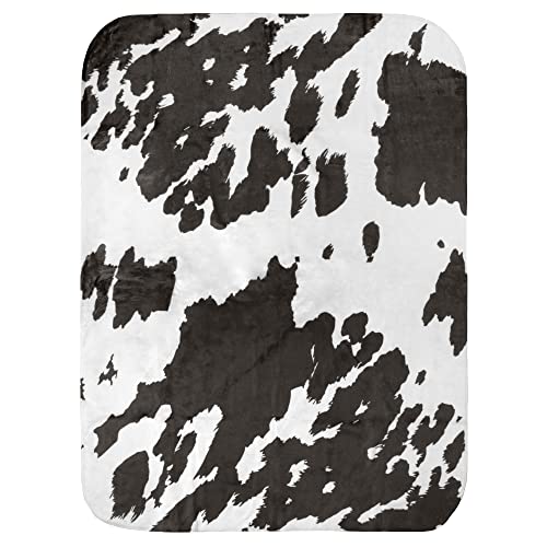 College Covers Everything Comfy Cow Print Decorative Throw Blanket, 42x60 Inch, Dark Brown