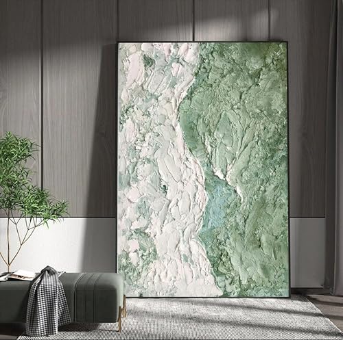 Tableau vert abstrait XINBAO pour la decoration de salon moderne et epure