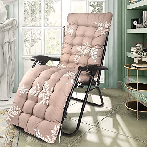Coussin de Chaise Longue Bain de Soleil, Coussin Transat Jardin Intérieur Extérieur, Coussin de Fauteuil Relax inclinables en Coton Doux, Voyage Vacances Relaxer Coussin de Chaise Longue 170*53*8CM