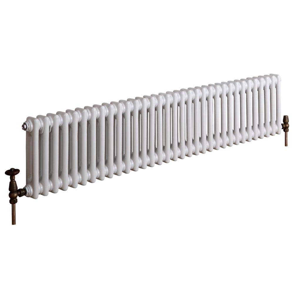 Milano White Windsor Cast Iron Style Horizontal Double Column Radiator - 300Mm X 1505Mm