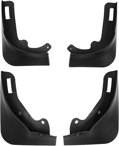 Miniatura 5 de IKON MOTORSPORTS, Protector contra salpicaduras compatible con Tesla Modelo Y 2020-2024, aletas de barro de PP negras delanteras y traseras, kit de