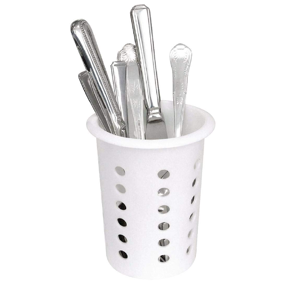 Cutlery Basket 143X113mm Kitchen Spoon Utensil Holder Trays, White, 143(H) x 113(diameter )mm