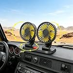 Fans For Car,Dual Head Car Fans With 2-Speed And 360° Rotation For Rv,Truck,Golf Cart And More (12 Volts) - Image 3