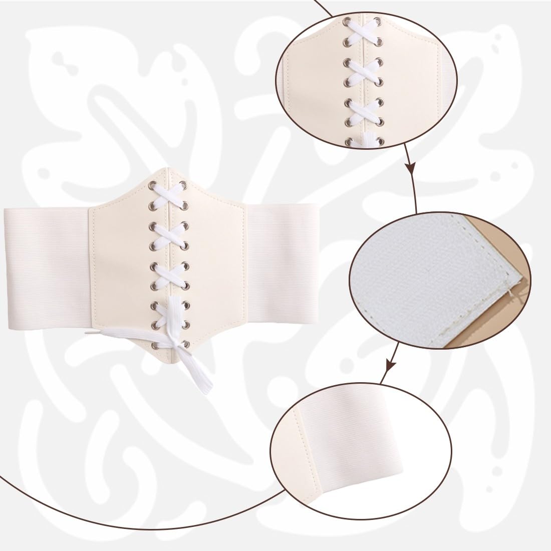 Cintura Corsetto In Ecopelle Donna - Stile Vintage Con Lacci | Regolabile Ed Elastica - Foto 10